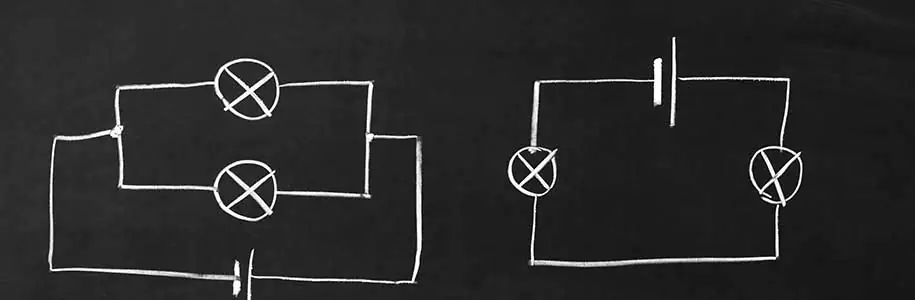 Parallel- und Reihenschaltung aufgemalt